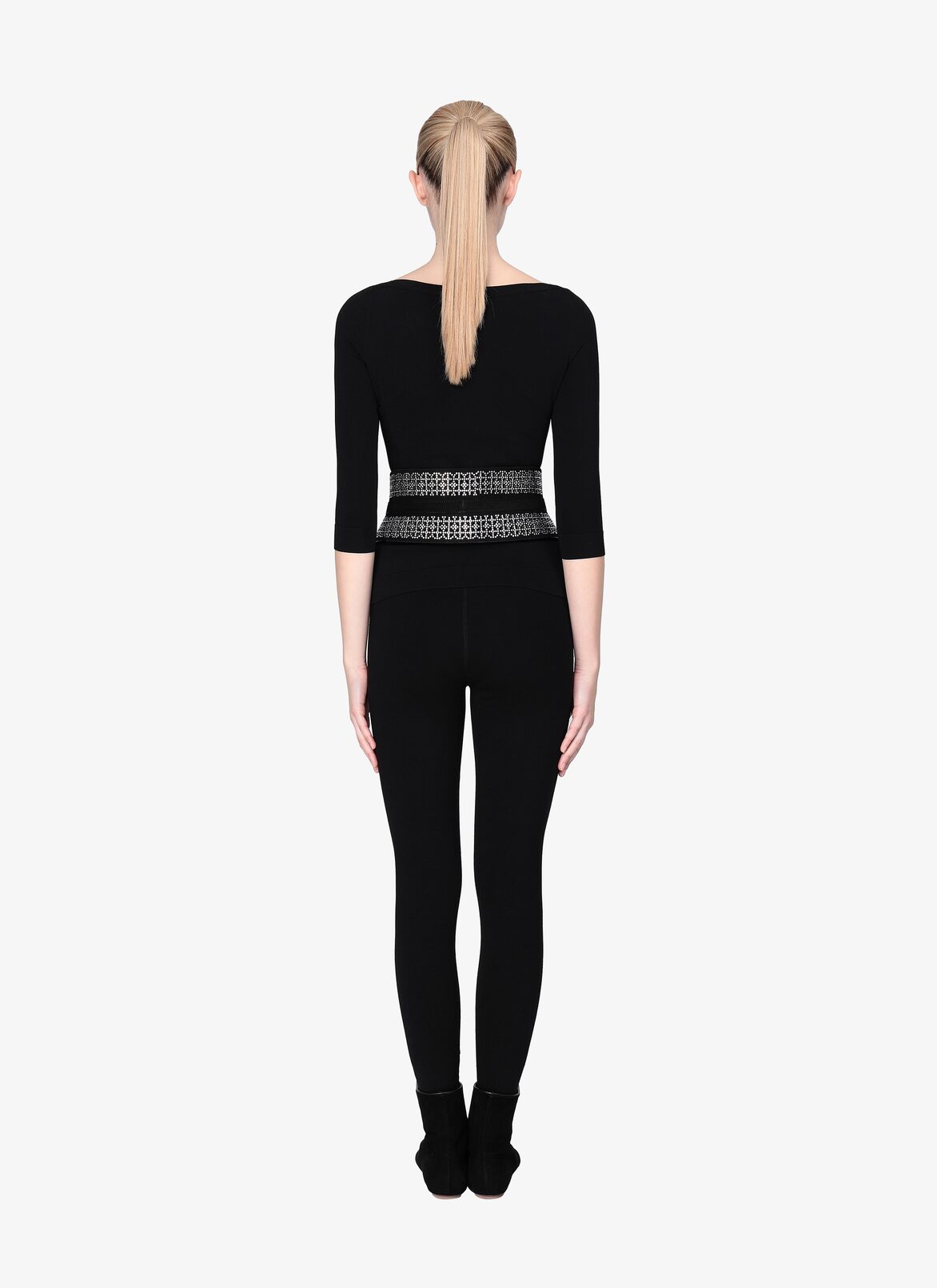 CORSET SUEDE PETALE2+SW BLACK/TRANSPENT ALAÏA ブラック  CORSET SUEDE PETALE2+SW BLACK/TRANSPENT